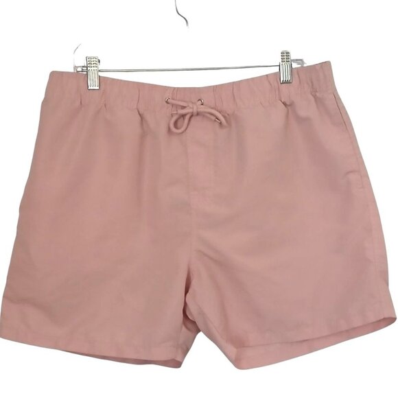 Forever 21 Other - Forever 21 High Rise Elastic Waist Drawstring Swim Trunks Men XL Pink Shorts